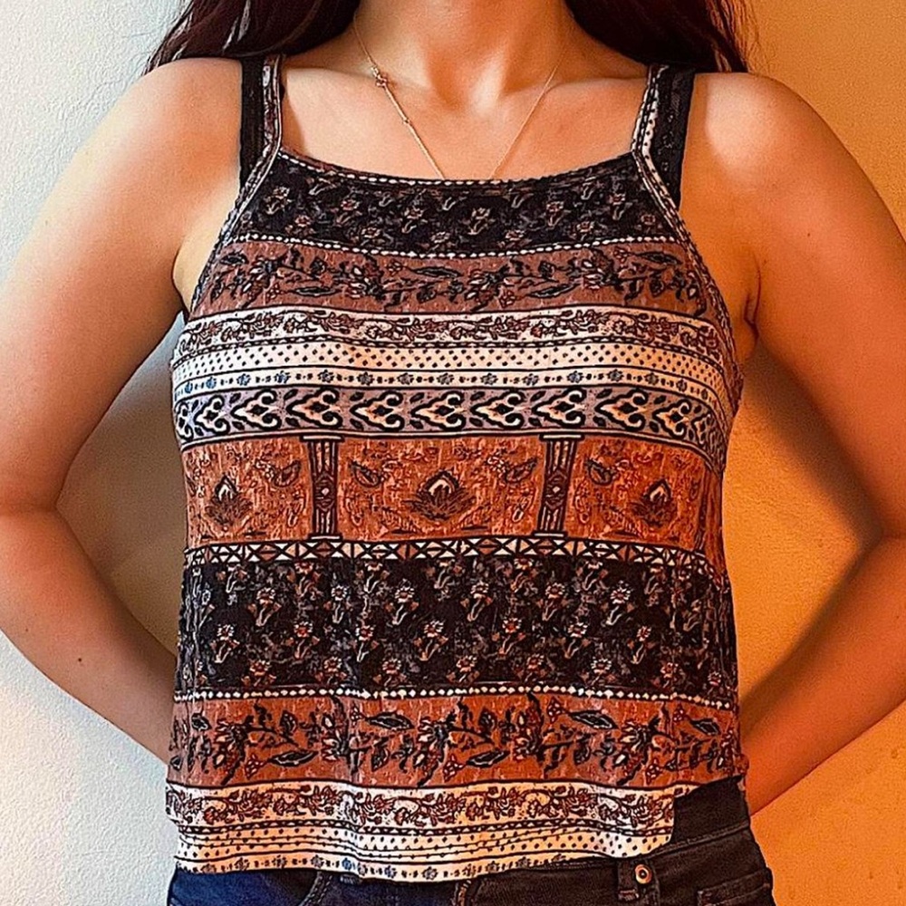 multicolor floral high low crop top | forever 21 | size small